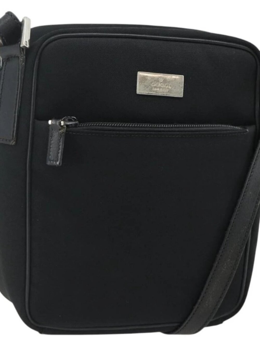GUCCI Shoulder Bag Nylon Black Silver 018 1612 Auth ep14214